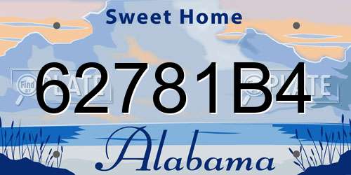 62781B4 Alabama License Plate