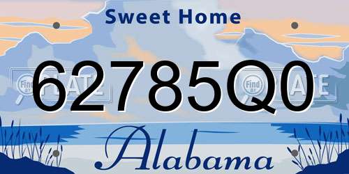 62785Q0 Alabama License Plate