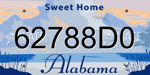 62788D0 Alabama License Plate