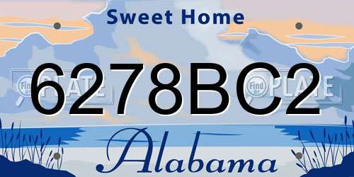 6278BC2 Alabama License Plate
