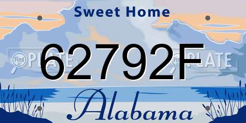 62792F Alabama License Plate
