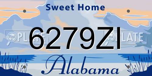 6279ZI Alabama License Plate