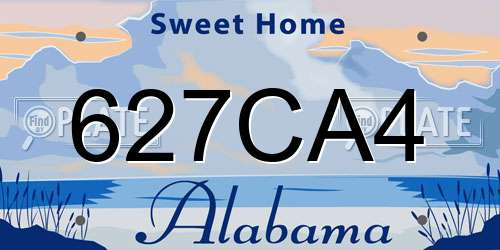 627CA4 Alabama License Plate