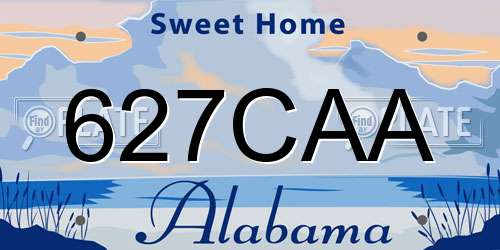627CAA Alabama License Plate