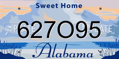 627O95 Alabama License Plate