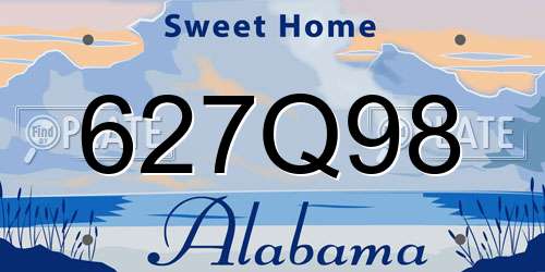 627Q98 Alabama License Plate