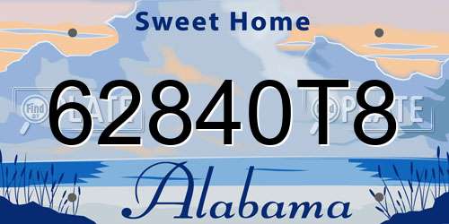 62840T8 Alabama License Plate