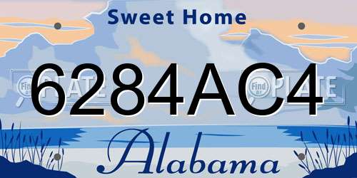 6284AC4 Alabama License Plate