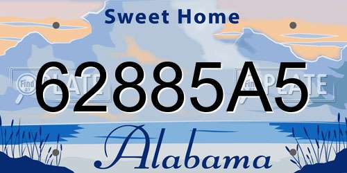 62885A5 Alabama License Plate