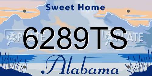 6289TS Alabama License Plate