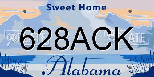 628ACK Alabama License Plate
