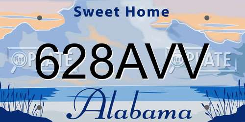 628AVV Alabama License Plate