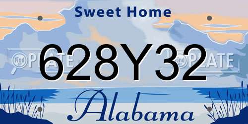 628Y32 Alabama License Plate