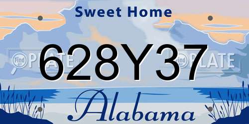 628Y37 Alabama License Plate
