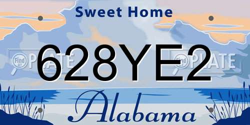 628YE2 Alabama License Plate