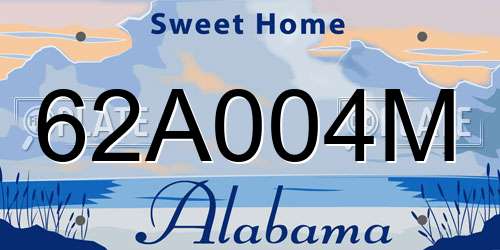 62A004M Alabama License Plate
