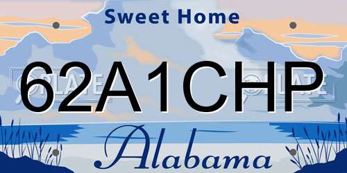 62A1CHP Alabama License Plate