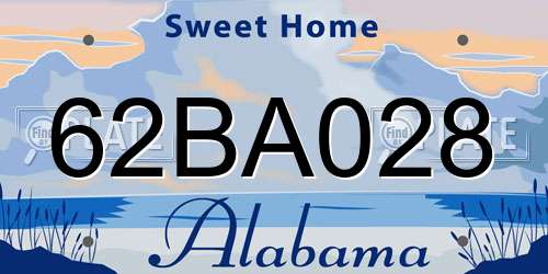 62BA028 Alabama License Plate