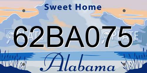 62BA075 Alabama License Plate