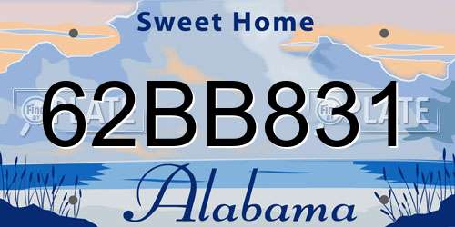 62BB831 Alabama License Plate