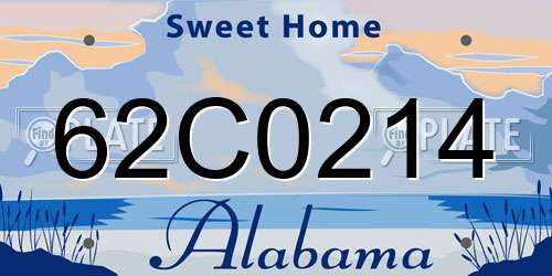 62C0214 Alabama License Plate