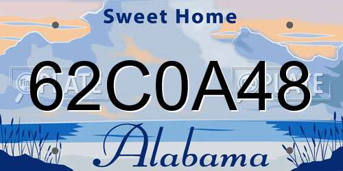 62C0A48 Alabama License Plate