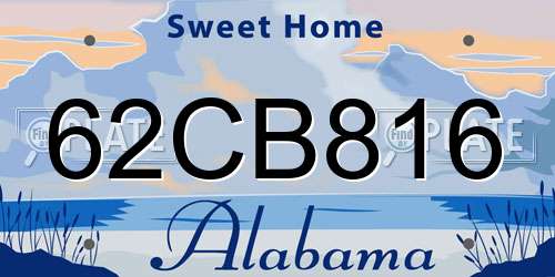 62CB816 Alabama License Plate