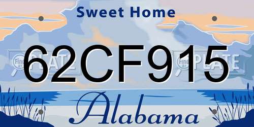 62CF915 Alabama License Plate