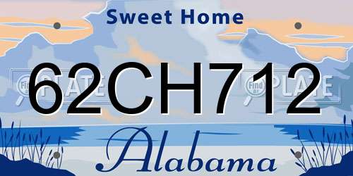 62CH712 Alabama License Plate
