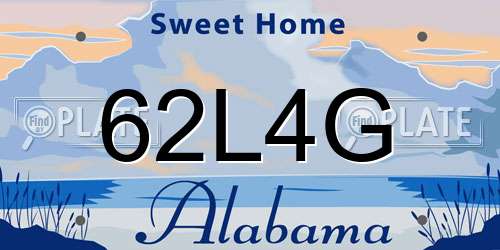 62L4G Alabama License Plate