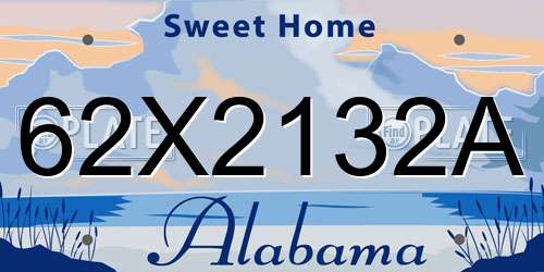 62X2132A Alabama License Plate