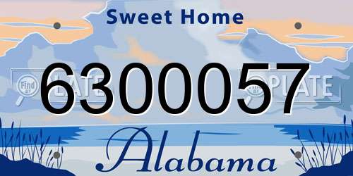 6300057 Alabama License Plate
