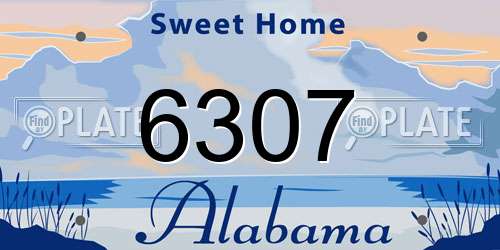 6307 Alabama License Plate