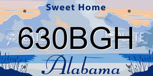 630BGH Alabama License Plate