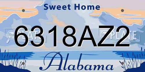 6318AZ2 Alabama License Plate
