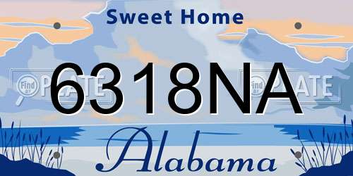6318NA Alabama License Plate