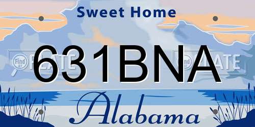 631BNA Alabama License Plate