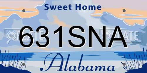 631SNA Alabama License Plate