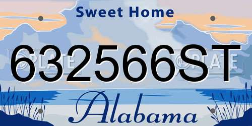 632566ST Alabama License Plate
