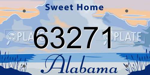 63271 Alabama License Plate
