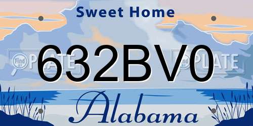 632BV0 Alabama License Plate