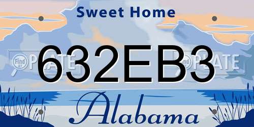 632EB3 Alabama License Plate