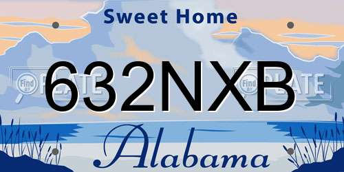 632NXB Alabama License Plate