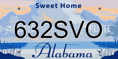 632SVO Alabama License Plate