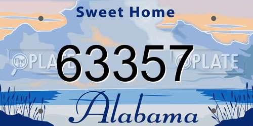 63357 Alabama License Plate