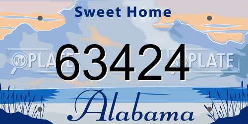 63424 Alabama License Plate