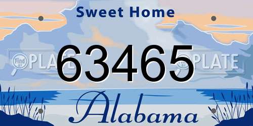 63465 Alabama License Plate