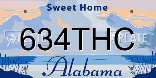 634THC Alabama License Plate