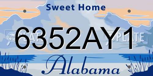 6352AY1 Alabama License Plate