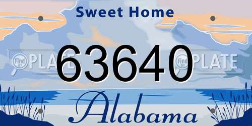 63640 Alabama License Plate